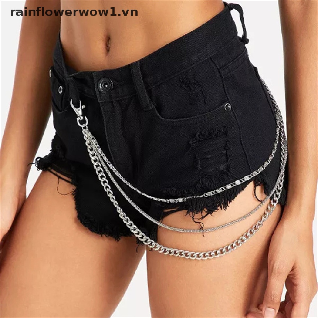 Thắt Lưng Dây Xích Kim Loại Phong Cách Hip Hop Cá Tính Cho Nữ