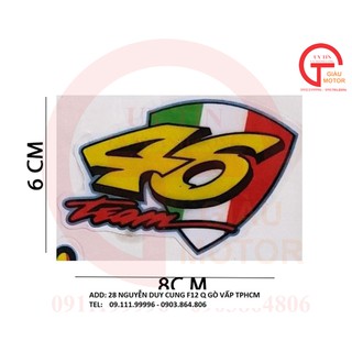 [SALE] MIẾNG TEM BẰNG DECAL DẺO HÌNH VÀ CHỮ TEAM 46 DÁN XE CHỐNG NƯỚC ,BẾN ĐẸP.CHẤT LƯỢNG