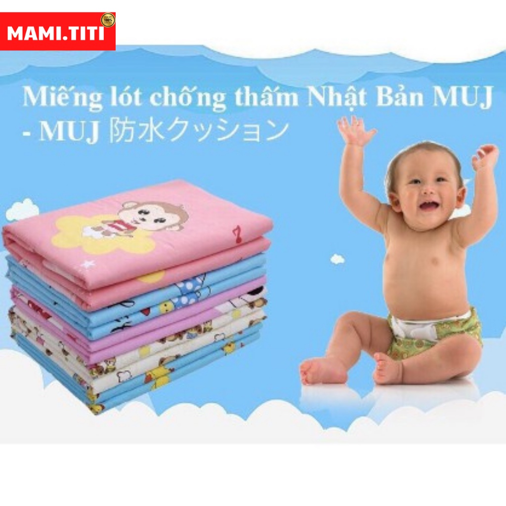 Tấm lót chống thấm cho bé, Thảm lót chống thấm 3 lớp size to cho bé (80x120cm)