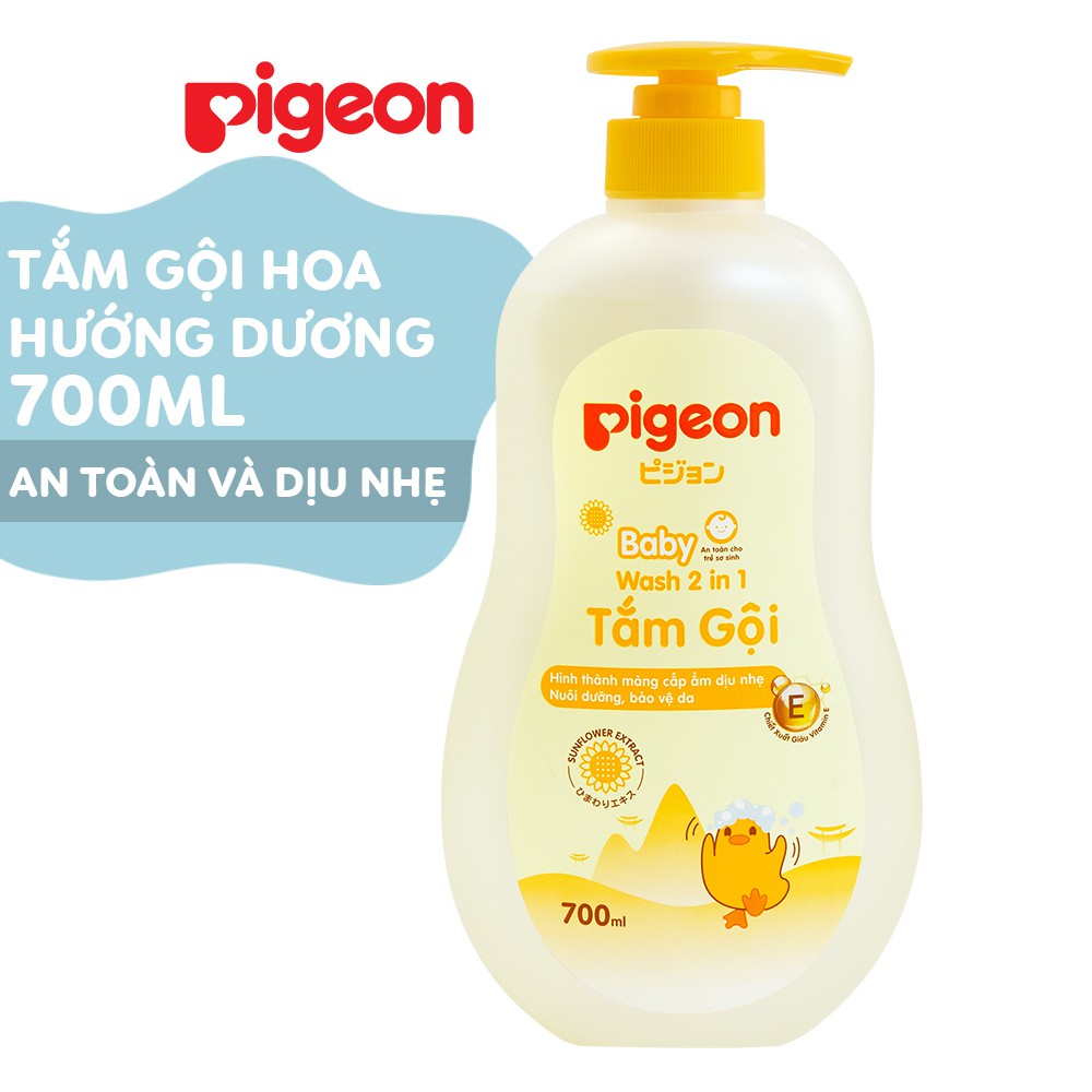 Tắm gội dịu nhẹ Pigeon Hoa hướng dương 200ml/700ml (MẪU MỚI)