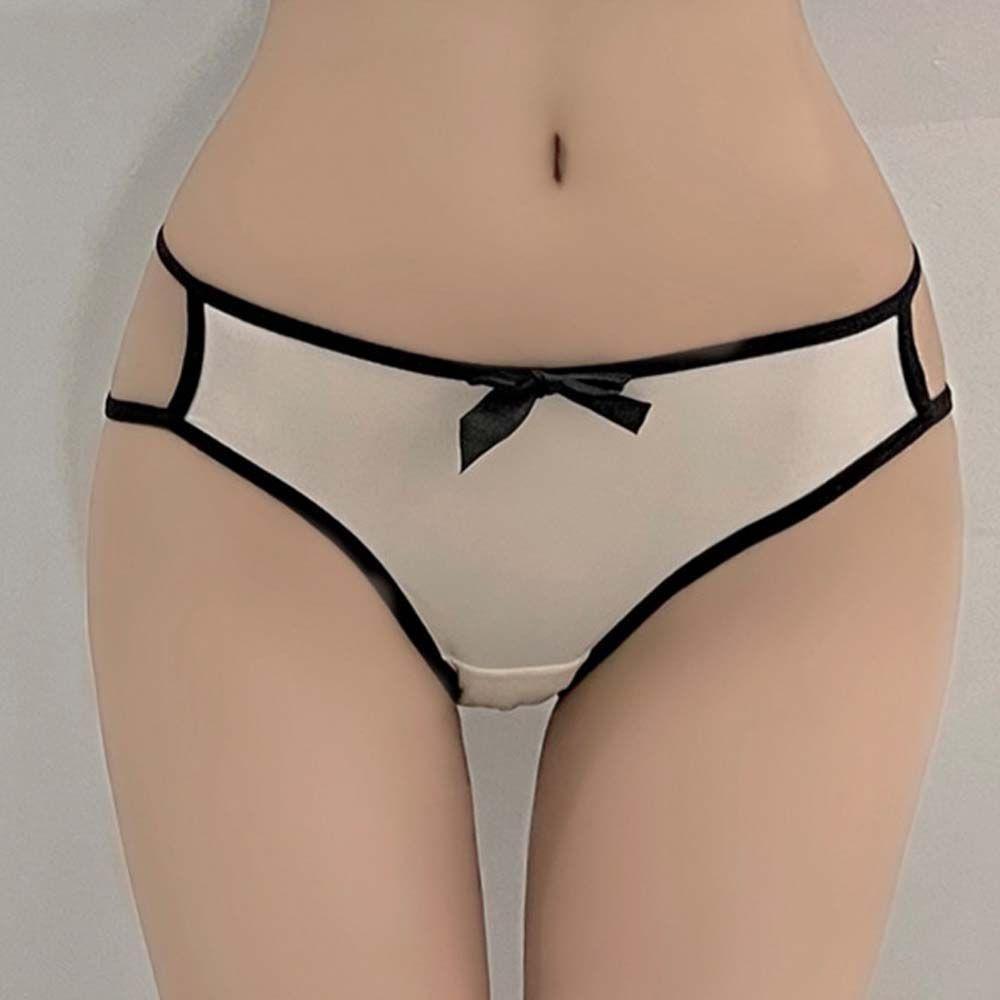 Quần Lót Lọt Khe Bằng Lụa Lạnh Phối Lưới Mỏng Gợi Cảm Cho Nữ