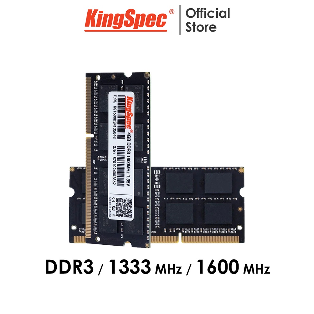 RAM Laptop KingSpec 4GB / 8GB DDR3 1600MHz , 12800U 1.35V | KS-D3N Series - Hàng Chính Hãng