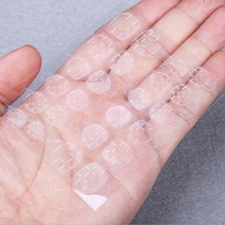 Miếng dán móng silicon [1 TỜ 24 Miếng] Miếng dán silicon 2 mặt trong suốt cho móng