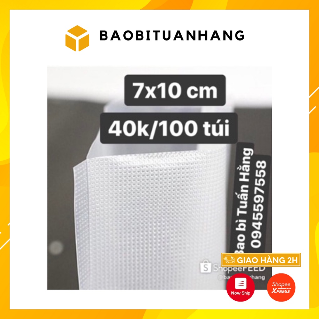 100 túi hút chân không 1 mặt trơn mặt nhám size 7x10cm