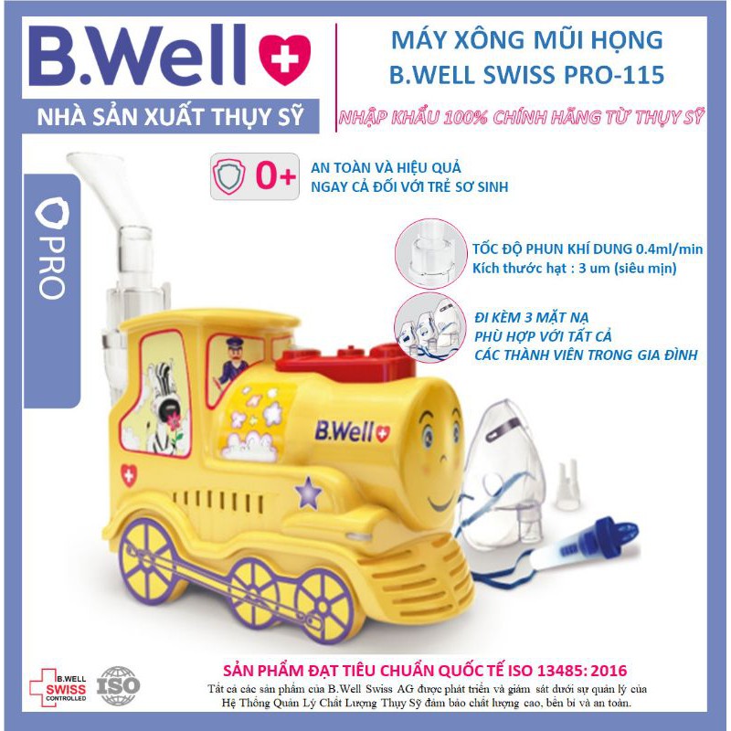 [Chính Hãng] Máy xông mũi họng BWell-  B.Well PRO-115. (Hàng nhập Thụy Sĩ)