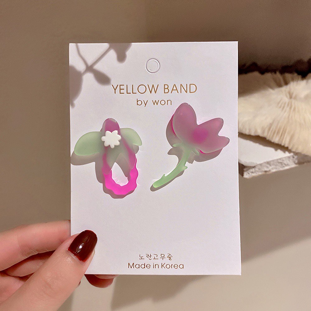 Khuyên tai acrylic họa tiết hình học hoa nhiều màu thời trang cho nữ