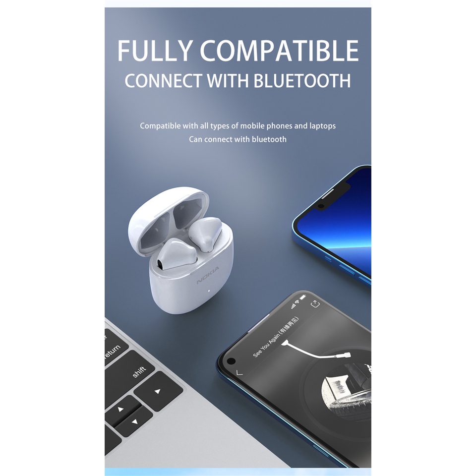 Tai Nghe Không Dây Bluetooth 5.1 TWS Nokia E3103 320mAh Có Mic Điều Khiển Cảm Ứng Chất Lượng Cao
