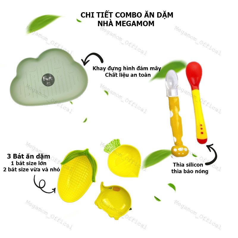 Combo bát ăn dặm gốm sứ hình thù ngộ nghĩnh cho bé