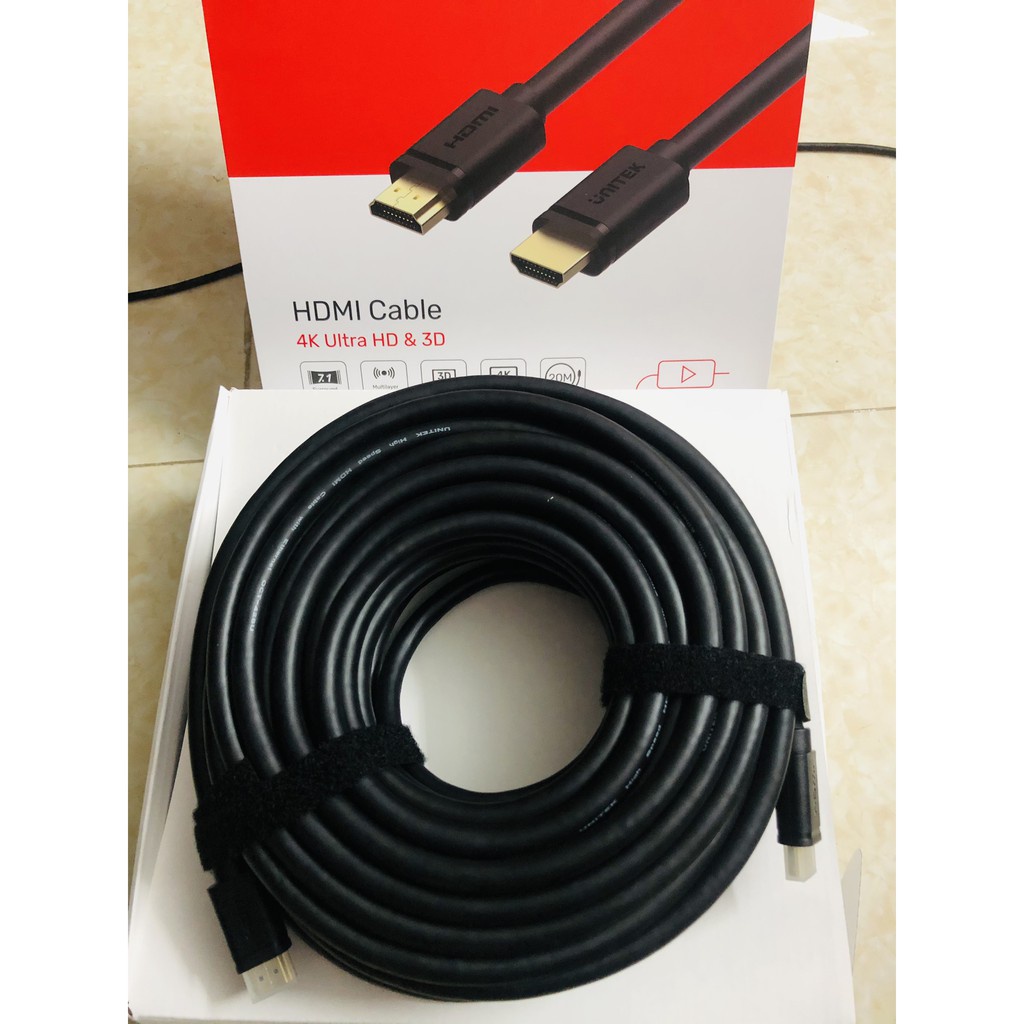 Cáp HDMI 4K Unitek YC-143 15m, YC-144 20m - Dây Tròn - NTH