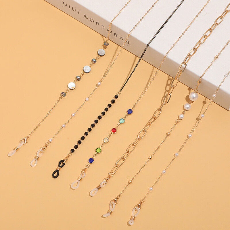 Fashion Ins Eyeglasses Chain Imitation Pearl Beaded Trendy Women Outside Casual Sunglasses Accessory Mask Lanyard Hanging Chains