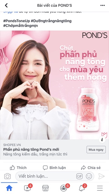 Phấn Phủ Dưỡng Trắng &amp; Makeup 2in1 POND’S 40g