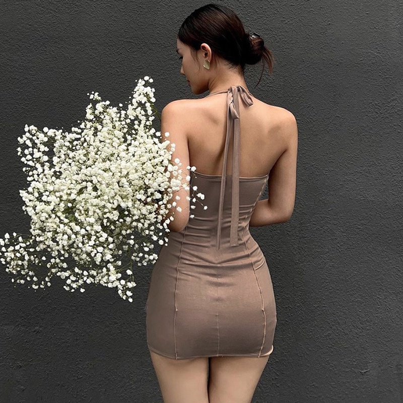 Đầm Ngắn Lưng Cao Dáng Ôm Thời Trang Mùa Hè Quyến Rũ Cho Nữ