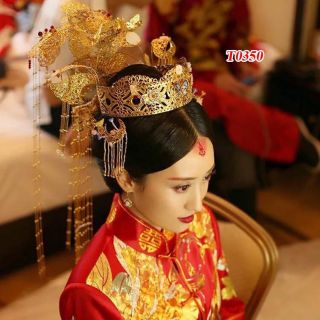 Mũ phượng cô dâu cổ trang
