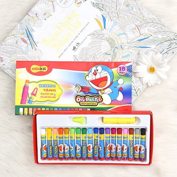 Sáp dầu 18 màu Thiên Long Doraemon OP-C08/DO