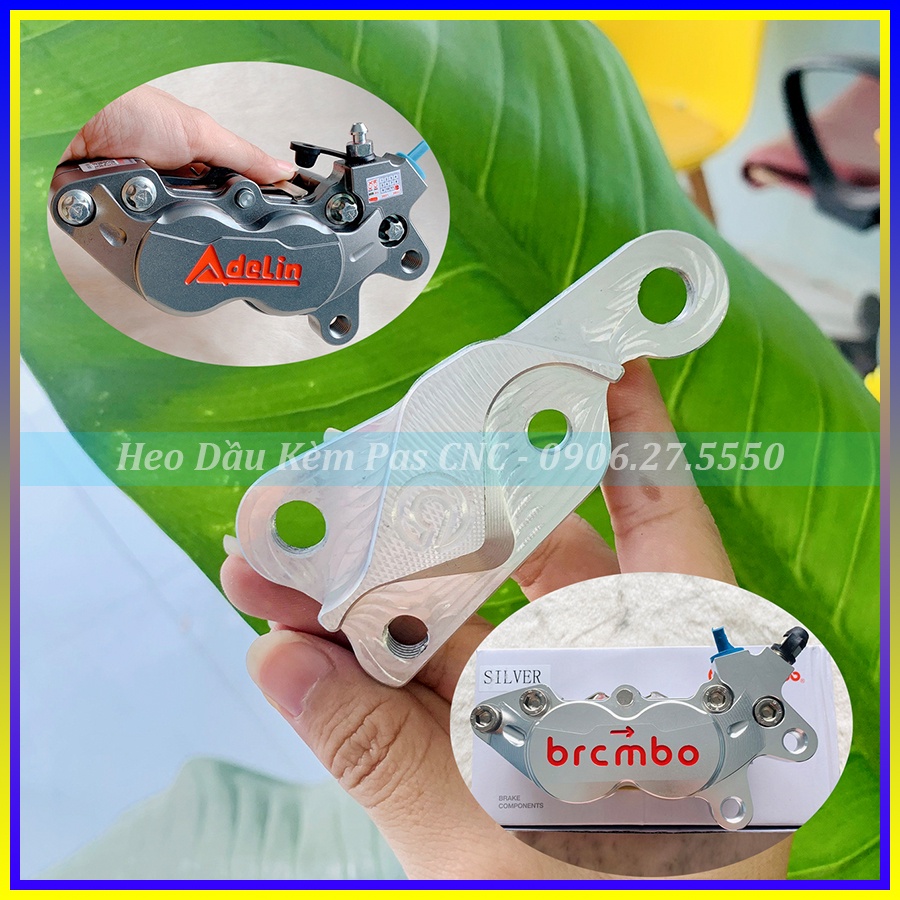 Pát Trước &amp; Heo Adelin Brcmbe 4piston cho Wave110/Future Wave 100/ Dream Vario/ Vision Raider/ Satria Sonic GẮN ĐĨA ZIN