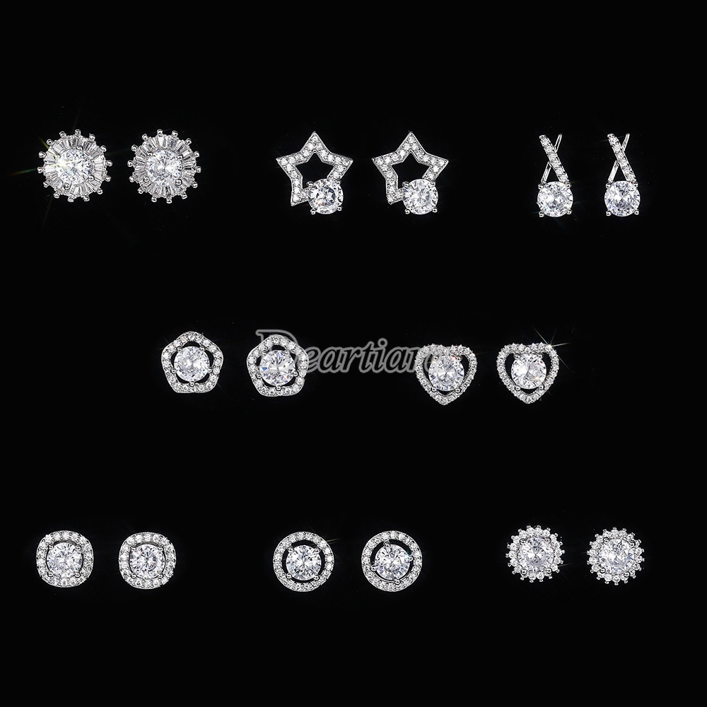 Hoa tai đính đá zircon thanh lịch sang trọng cho nữ