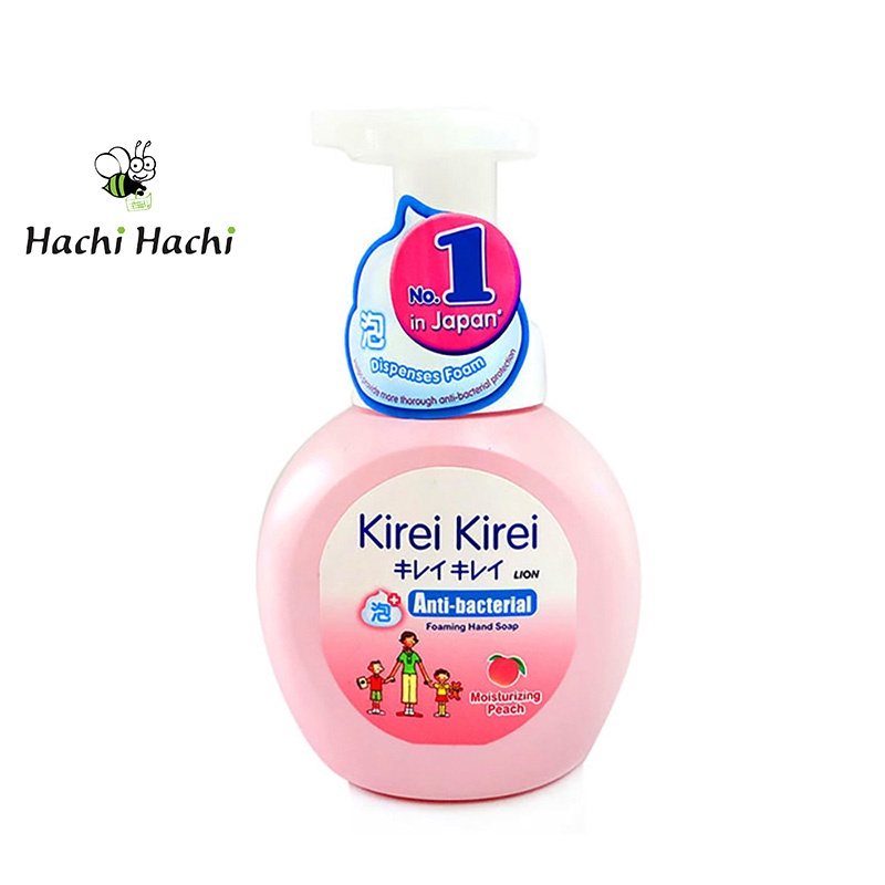 Bọt rửa tay Kirei Kirei hồng hương đào 250ml - Hachi Hachi Japan Shop