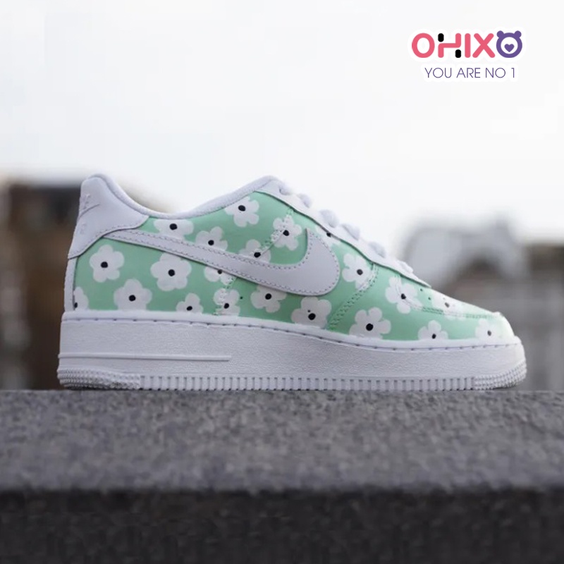Giày Thể Thao Nữ AF1 Custom Sneaker Hàn Quốc Chất Đẹp Đế Bằng OHIXO AFC02