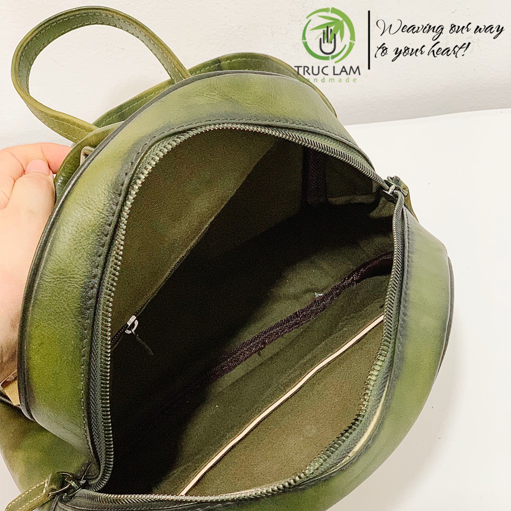 Balo Thời Trang Nữ Da Thật Cao Cấp Họa Tiết Hoa Sen – Trúc Lâm Handmade