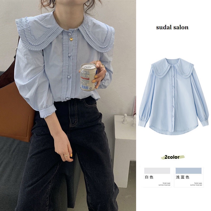 FREESHIP - SƠ MI BÁNH BÈO 2MÀU XANH TRẮNG