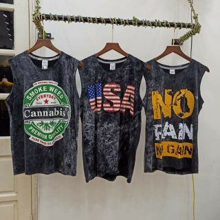 Áo tanktop sát nách nam tập gym thể thao chất cotton Thái mát mịn