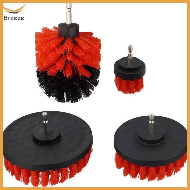 breeze 4pcs Car  Drill  Brush Set Attachment Kit All Purpose Cleaning Set Cleaning Accessories