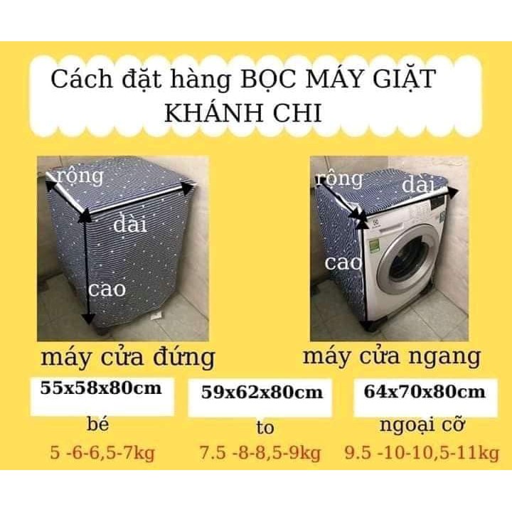 Bọc Máy Giặt cửa đứng ( trùm máy giặt cửa trên)