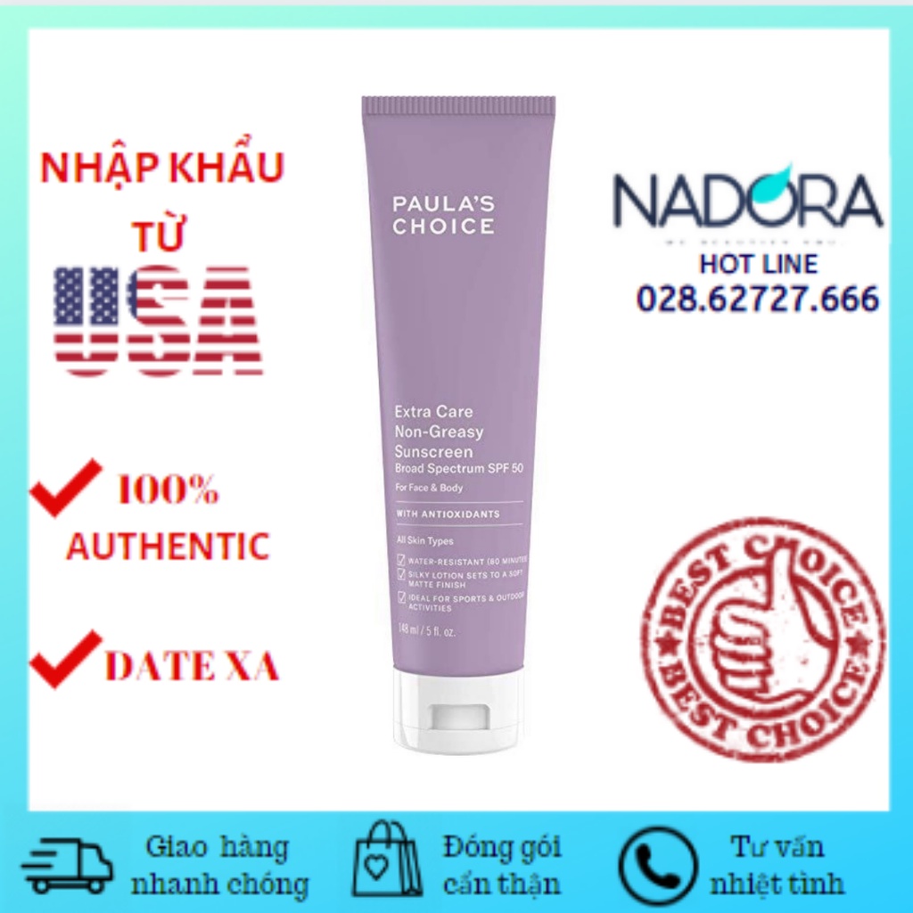 [Date 10/2022] Kem Chống Nắng Paula's Choice - EXTRA CARE Non-Greasy Sunscreen SPF 50