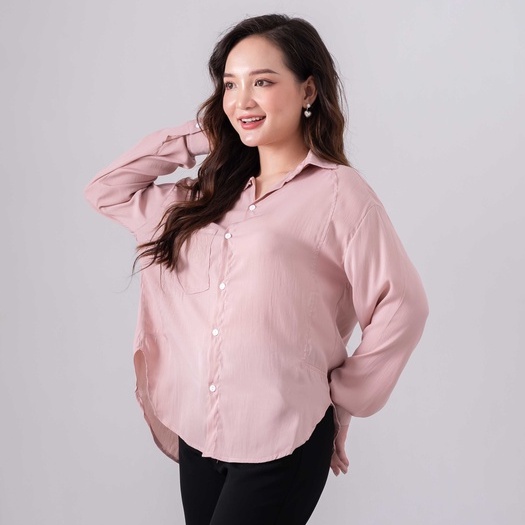 Áo sơ mi basic lụa tăm Ulzzang (hình thật, hàng có sẵn)