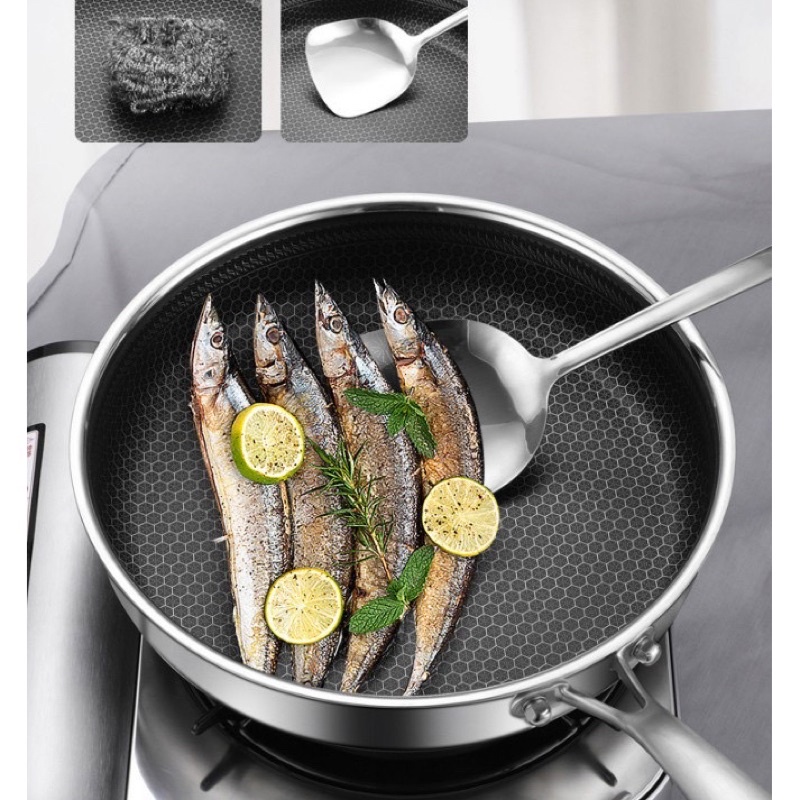 CHẢO CHỐNG DÍNH CHẢO VÂN TỔ ONG SÂU LÒNG SIZE 32 CM HÀNG CAO CẤP