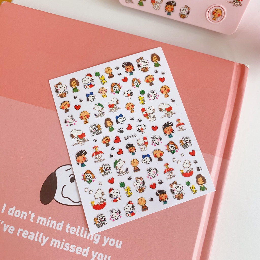 Sticker dán móng tay, airpod, sổ tay Ulzzang xinh xắn hình Snoopy cute