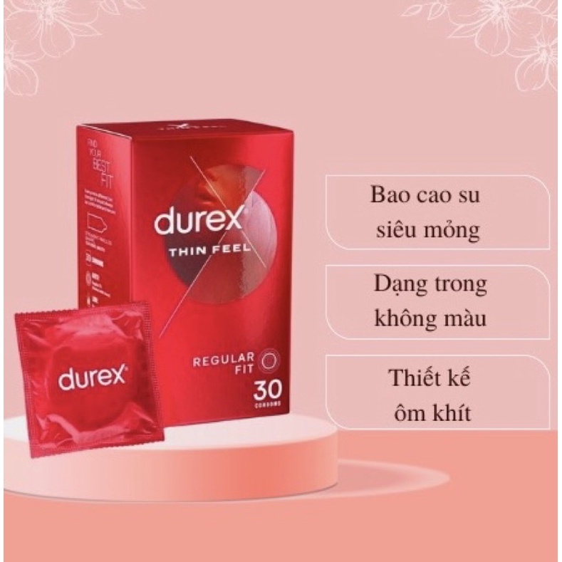 Bao cao su Durex Regular fit siêu mỏng nội địa Úc hộp 30 chiếc