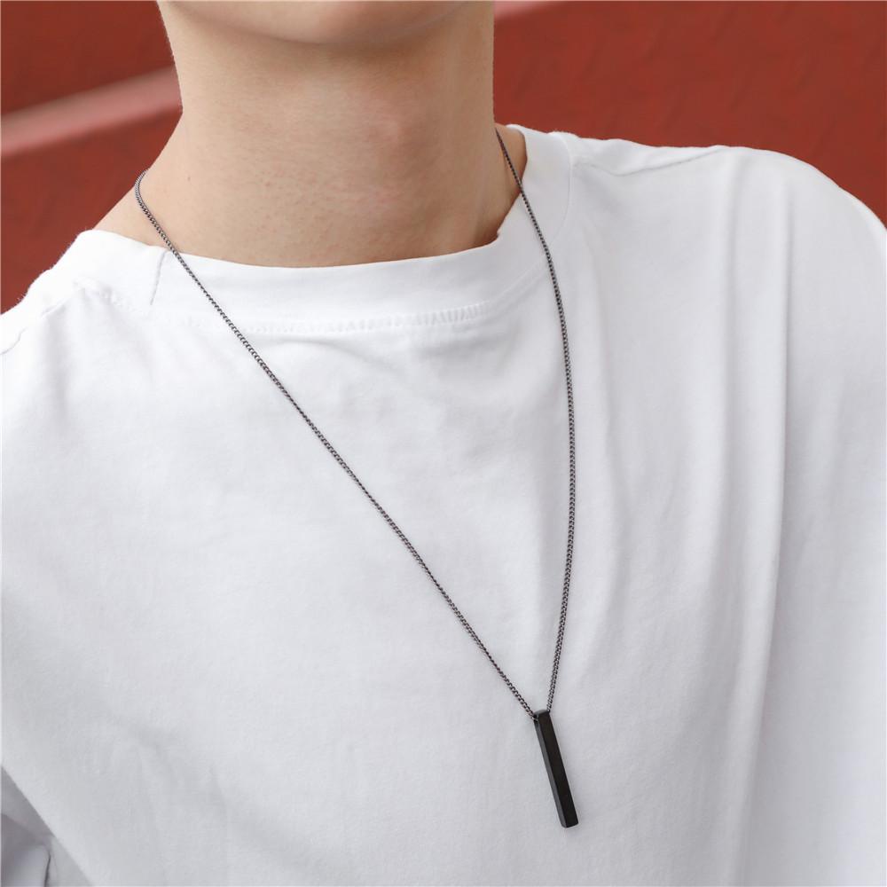 Vòng cổ Mặt Chữ Nhật Đơn Giản Hợp Thời Trang|Dây Xích Bằng Inox Phong Cách Hip hop Cá Tính