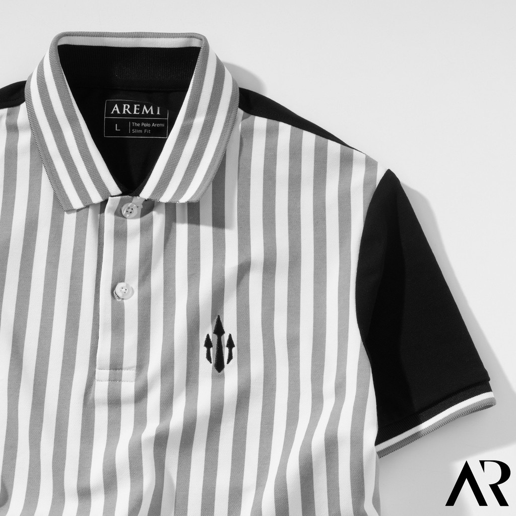 Áo Polo Nam trơn cổ trụ sọc đen trắng,thun cao cấp from chuẩn, thiết kế phong cách sang trọng  AREMI APL0007 | BigBuy360 - bigbuy360.vn