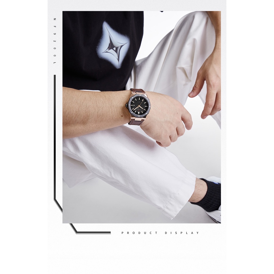 Đồng Hồ Đeo Tay NAVIFORCE Mặt Đa Giác Dây Da Dạ Quang Chống Thấm Nước Thời Trang Cho Nam
