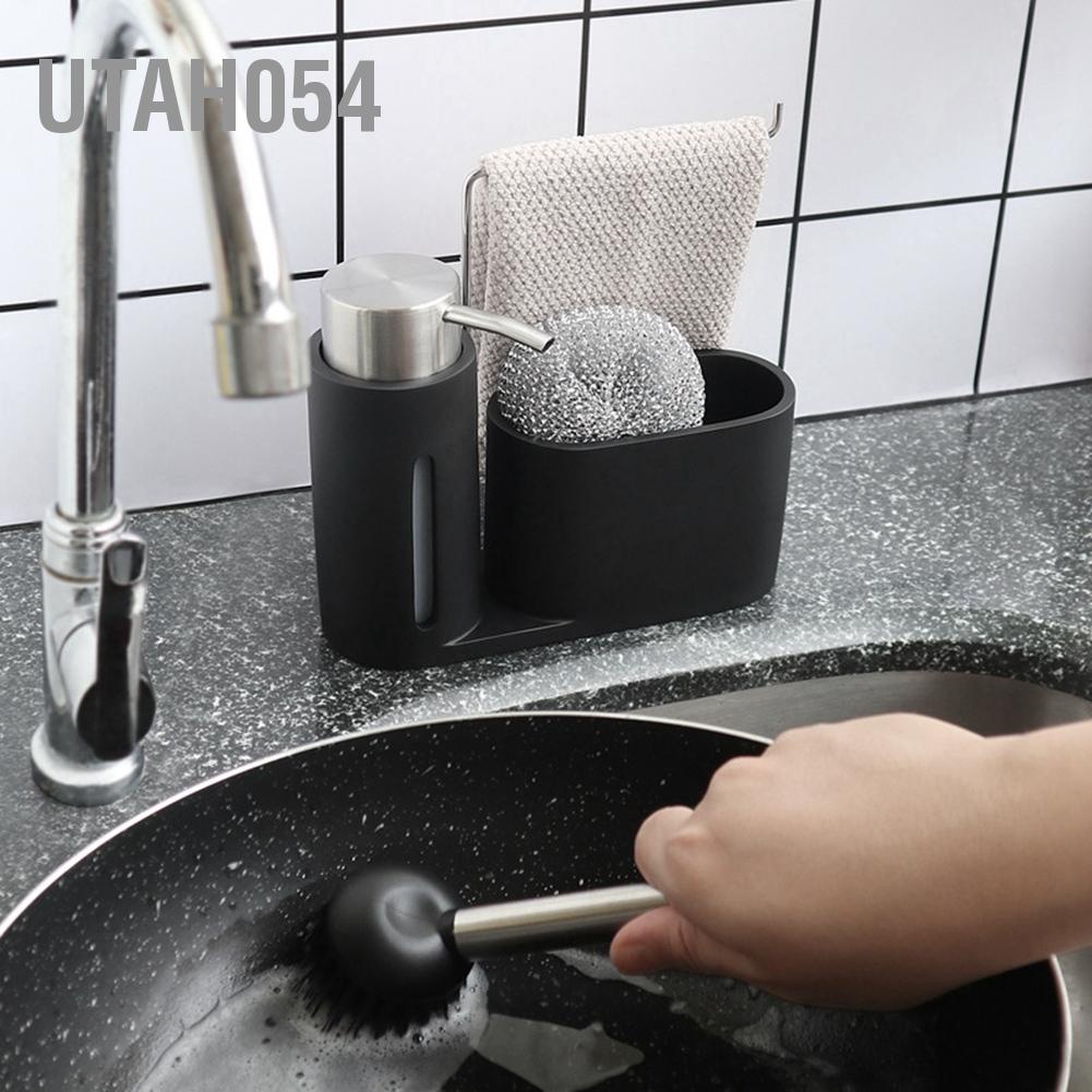 Utah054 Nhà bếp Chậu rửa Bộ đồ ăn Chất tẩy Hộp đựng bát đĩa Giá bằng vải Màu đen