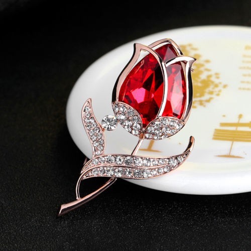 flowersqueen Ghim cài áo hình hoa tulip xinh xắn