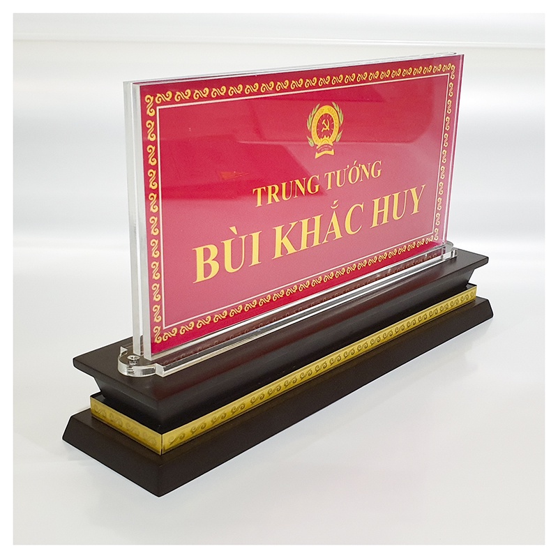 Biển chức danh mica đế gỗ để bàn 3 cấp | BigBuy360 - bigbuy360.vn