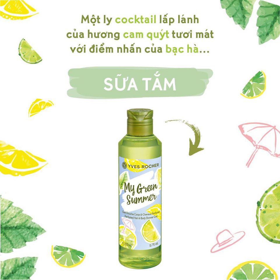 Gel Tắm Gội Toàn Thân Hương Mùa Hè My Green Summer Perfumed Hair & Body Shower Gel 200ML Pháp