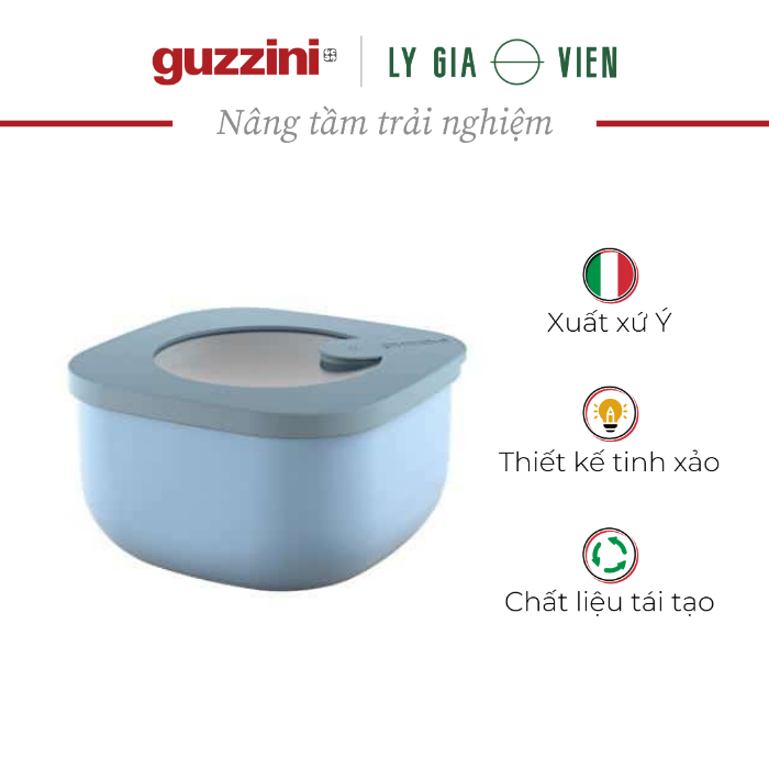 Hộp Đựng Thực Phẩm Cỡ Nhỏ Guzzini STORE&amp;MORE Shallow Airtight Fridge/Freezer/Microwave Containers 450CC