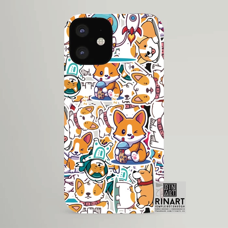 BST Hình dán sticker chó cute Rinart.vn - Dán trang trí laptop, mũ bảo hiểm, điện thoại, ván trượt, guitar