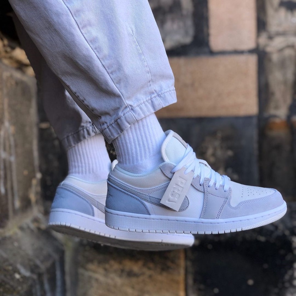 Giày Thể Thao Nam Nữ Siêu Nhẹ Cổ Thấp JD1, Giầy Sneaker Nike Jordan 1 Low Paris Xám Trắng Da Cao Cấp Giá Rẻ