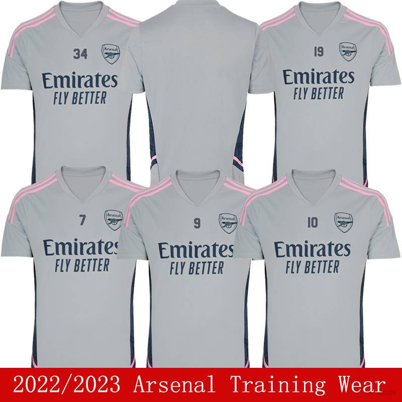 Hq1 Áo Thun Thể Thao Tay Ngắn Màu Xám In Logo Đội Tuyển Arsenal QH1 2022-2023