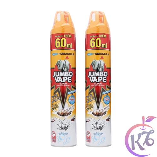 Combo 2 chai Bình xịt muỗi Jumbo chai 600ml loại Không Mùi - bình xịt côn trùng JumboVAPE