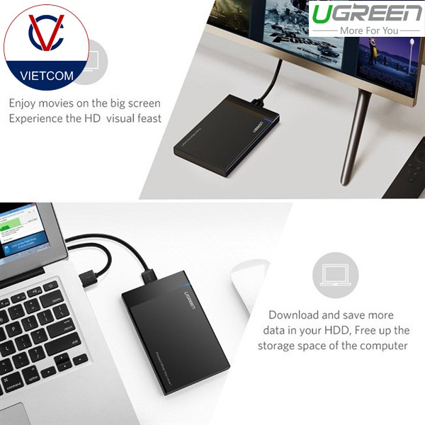 Hộp Ổ Cứng 2.5 Inch USB 3.0 Chính Hãng Ugreen - HDD BOX 2.5 USB 3.0