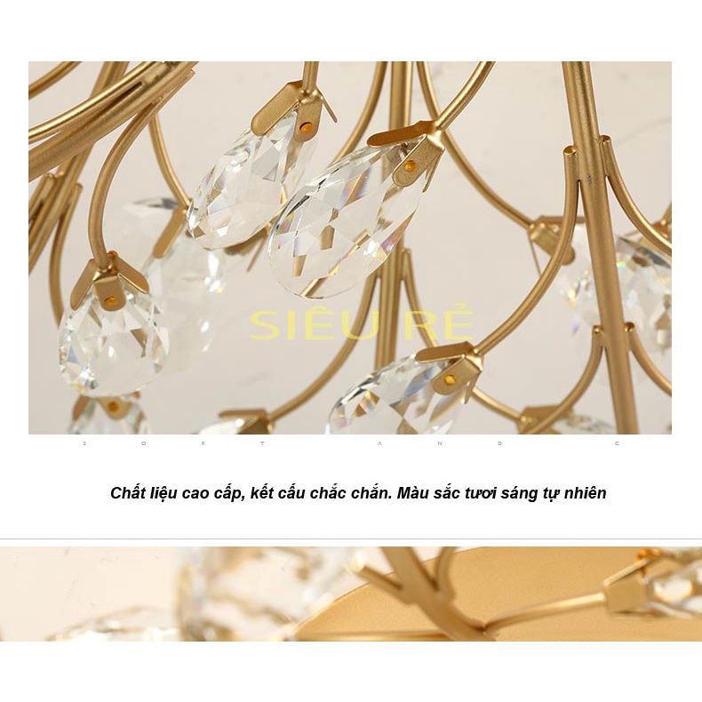 Đèn Ốp Trần Phòng Khách Khổng Tước SIÊU RẺ Thiết Kế Độc Đáo Với Hai Màu Hoa Black Và Gold Quý Phái, Sang Trọng
