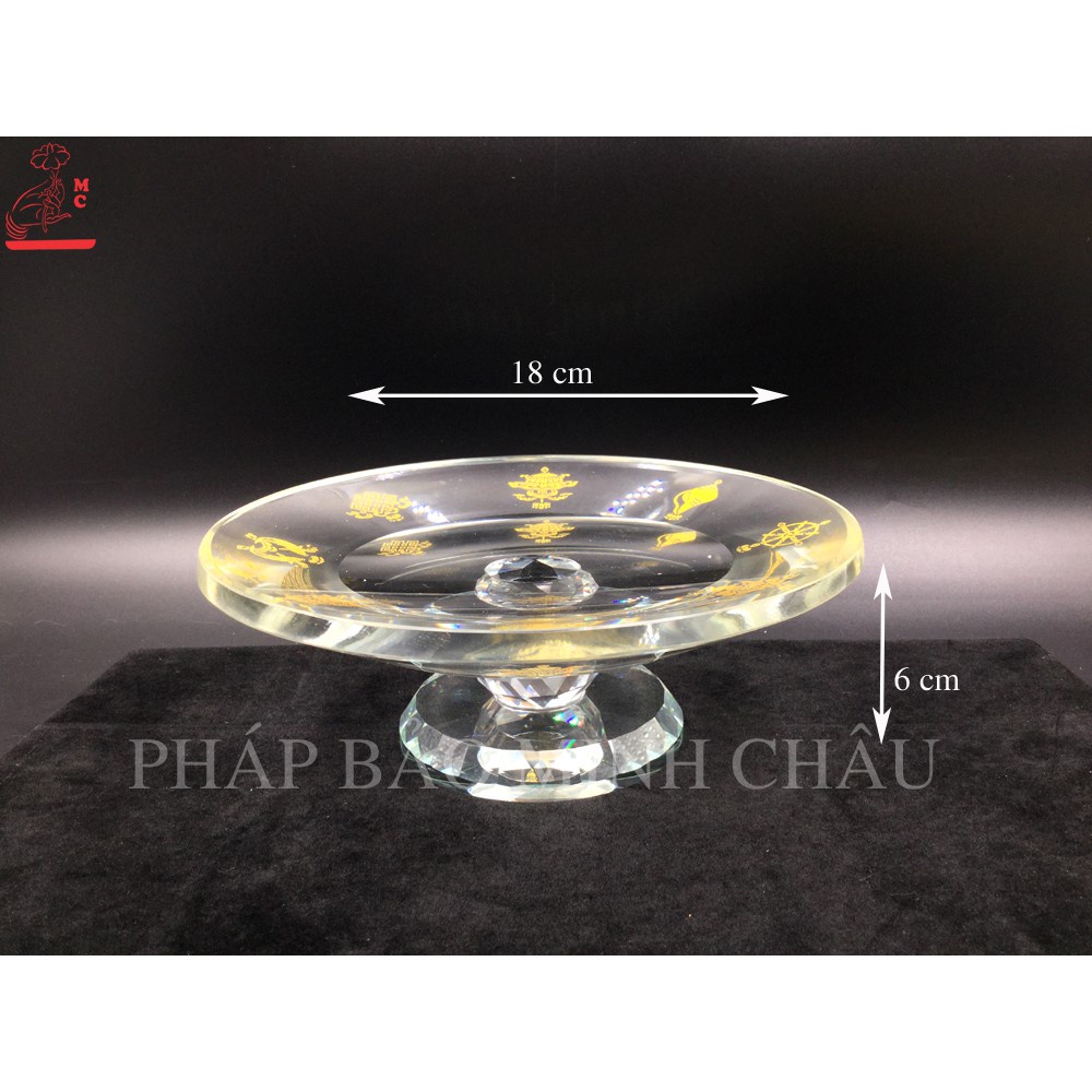 Mâm Bồng Pha Lê 8 Cát Tường 6" - 7"