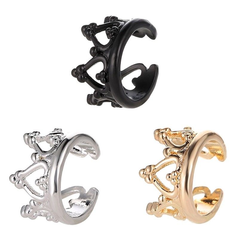 Khuyên tai hợp kim kẹp vành tai hình vương miện độc đáo