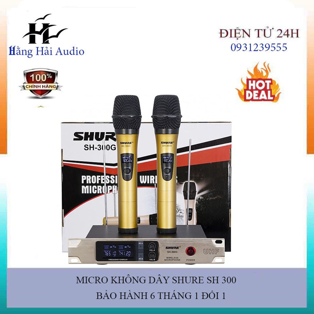 [Mã ELHACE giảm 4% đơn 300K] Micro SHURE không dây SH 300G( HÀNG CHUẨN LOẠI 1 )