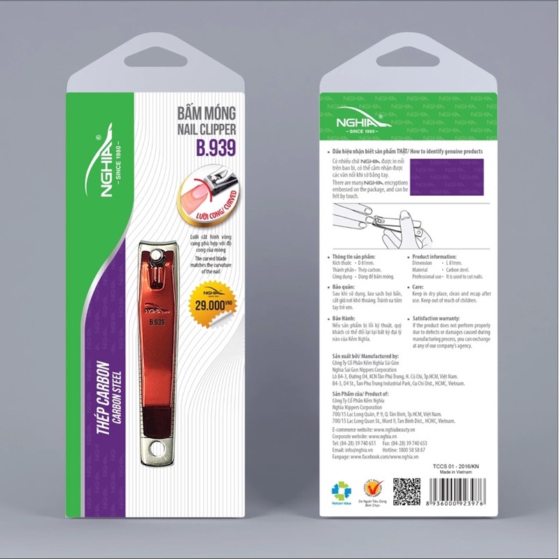 Bấm móng tay nhiều màu B939, bấm móng tay kềm nghĩa